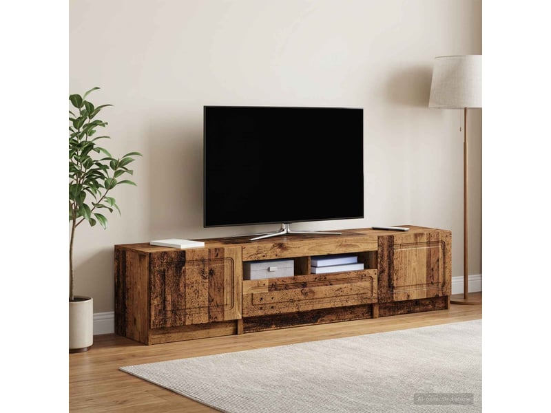 Meuble tv - banc tv - meuble de rangement led utrecht 3 pcs bois ancien bois d'ingénierie - Conforama B