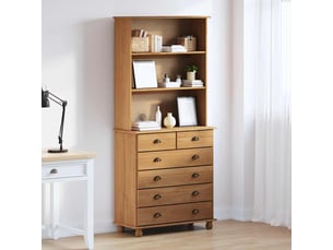 Buffet - hutch askim de miel 91 x 40 x 200,5 cm bois de pin massif