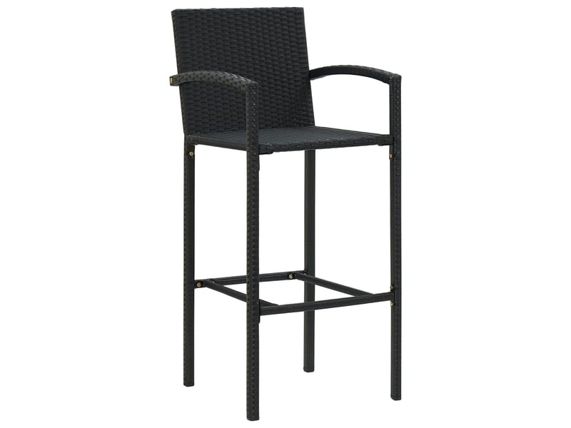  Lot de 2 tabouret de bar, chaise de bar noir résine tressée  - Conforama A