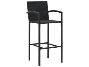 Lot de 2 tabouret de bar, chaise de bar noir résine tressée