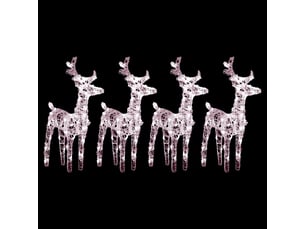 Rennes de noël 4 pcs 160 led blanc chaud acrylique