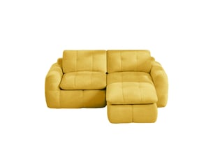 Canapé d'angle compressé réversible fixe <strong></strong> <strong>Fay Lum</strong> 2 places Tissu jaune