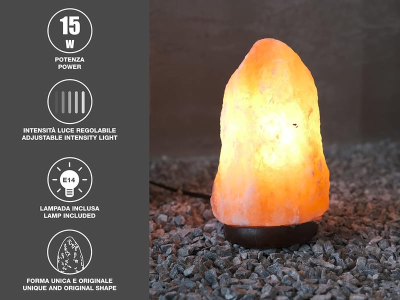  Lampe de sel de l'himalaya naturelle - unique faite à la main 5-6inch  - Conforama D