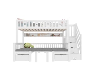 Lit avec rangement 90x200 cm MEUBLIV coloris blanc