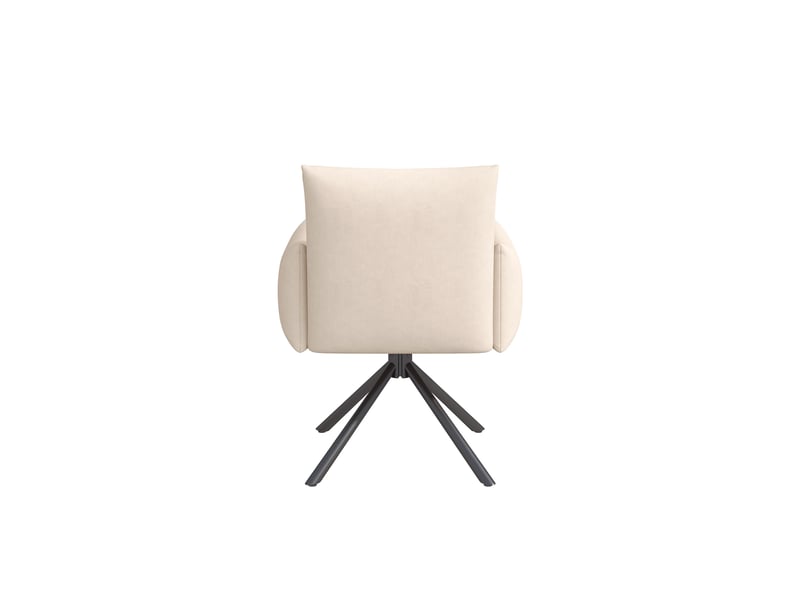  Lot de 7, ensemble repas extensible 120 à 160 x 80 cm, table blanche en mdf et 6 chaises beige pivotantes  - Conforama D