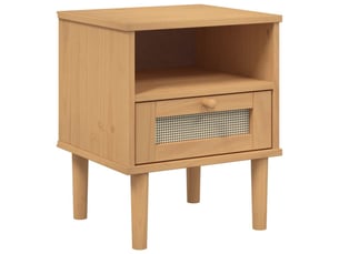 Table de chevet - cabinet de chevet - table de nuit senja aspect de rotin marron bois de pin massif