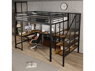 Lit mezzanine 120x200 cm <strong>OOIILLEE</strong> <strong></strong> coloris noir