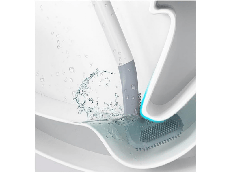  Brosse wc incurvée en silicone pour le nettoyage de la salle de bain - fixation murale, flexible, hygiénique 40 x 7,2 x 5 cm  - Conforama D