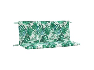 Lot de 2 coussins de banc de jardin, coussins d'assise motif de feuilles cf58665