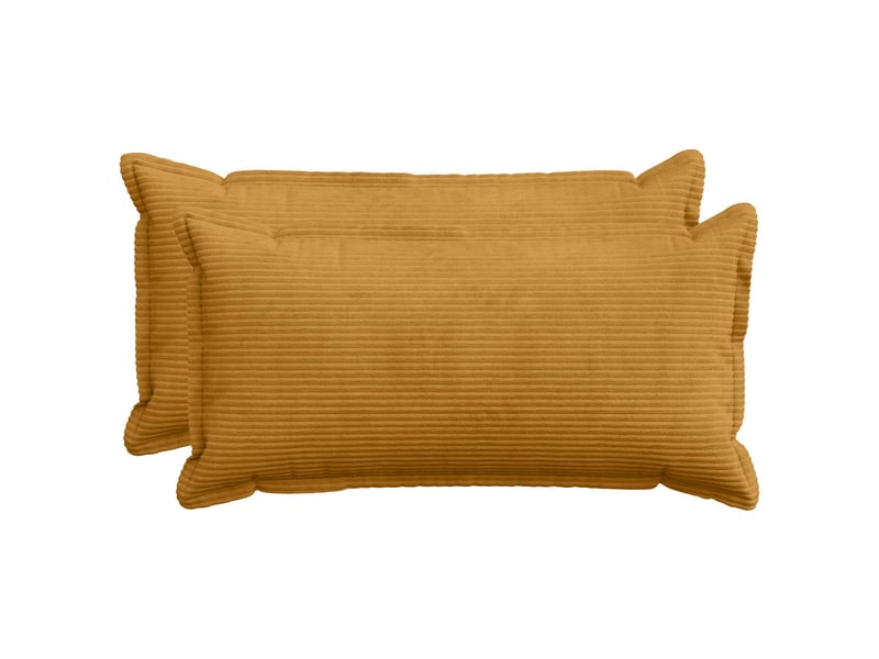 Lot de 2 housses de coussin houten jaune 40 x 70 cm velours côtelé cf49338 - Conforama B