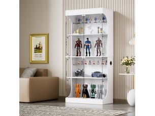Vitrine coloris blanc 4 étagère(s) <strong>FLORAGRACE</strong> <strong></strong> - 80 cmx165 cm