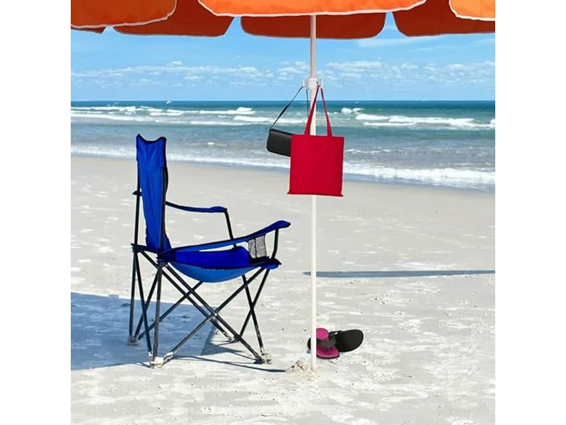  Crochet de parasol à quatre branches, réglable, adapté aux parasols de plage, au camping et aux voyages - léger et durable, blanc - ysk0005158ly YSK0005158LY - Conforama E