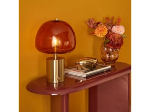Lampe elie champignon h.41cm rouge