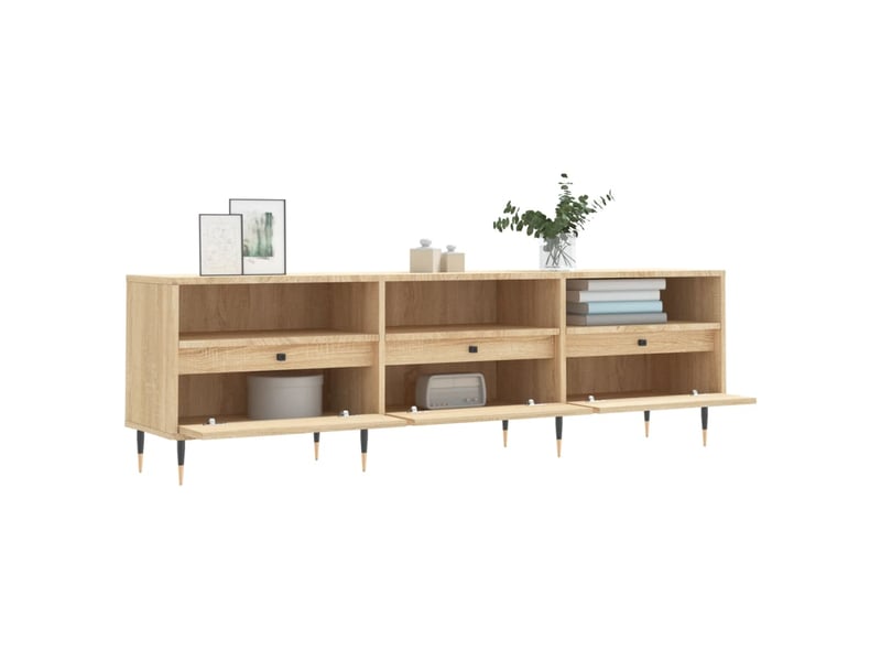  Meuble tv - banc tv - meuble de rangement chêne sonoma 150x30x44,5 cm bois d'ingénierie  - Conforama D