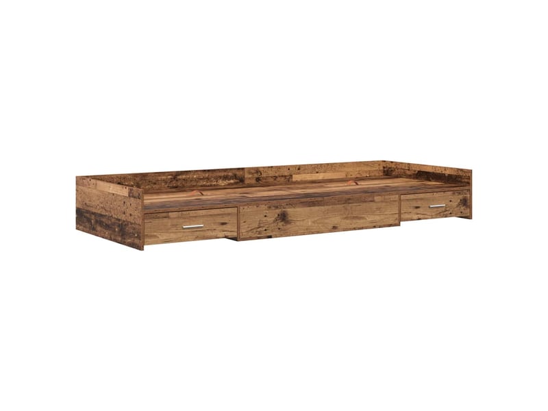 Lit simple- lit adulte - cadre de lit bois ancien 100 x 200 cm bois d'ingénierie - Conforama C