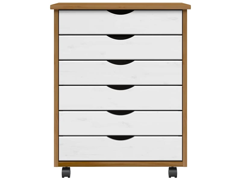  Armoire de rangement roulante avec tiroirs moss bois de pin marron miel shl8693  - Conforama C