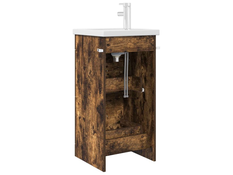 Meuble de salle de bain avec évier chêne fumé 42x40x84.5 cm shl2431 - Conforama E