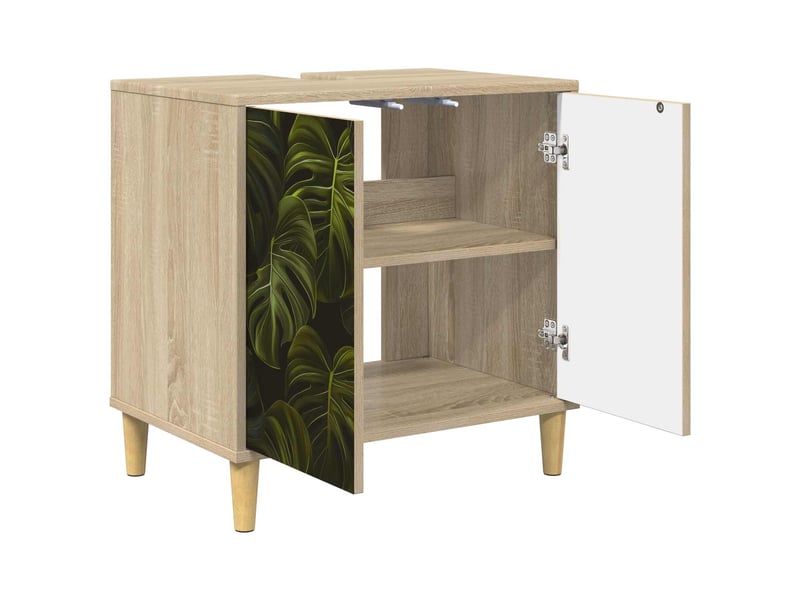  Armoire de salle de bain, meuble de rangement elburg sonoma 60x40x60 cm  - Conforama D