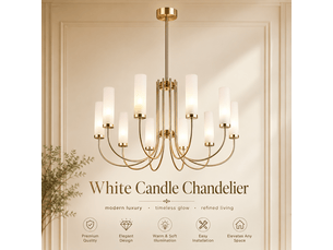 Lustre chandelier blanc b – éclairage 3 couleurs
