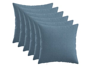 Lot de 6 coussins avec oreiller, coussins décoratifs heerlen bleu denim tissu cf50672