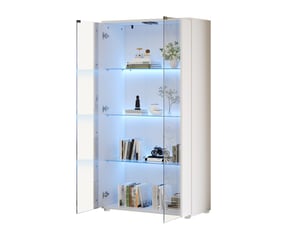 Vitrine coloris blanc 4 étagère(s) <strong>KORFEE</strong> <strong></strong> - 48.45 cmx80 cm