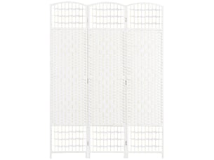 Paravent intérieur en bois séparateur de pièce cloison pliable 3 panneaux 120 x 170 cm blanc