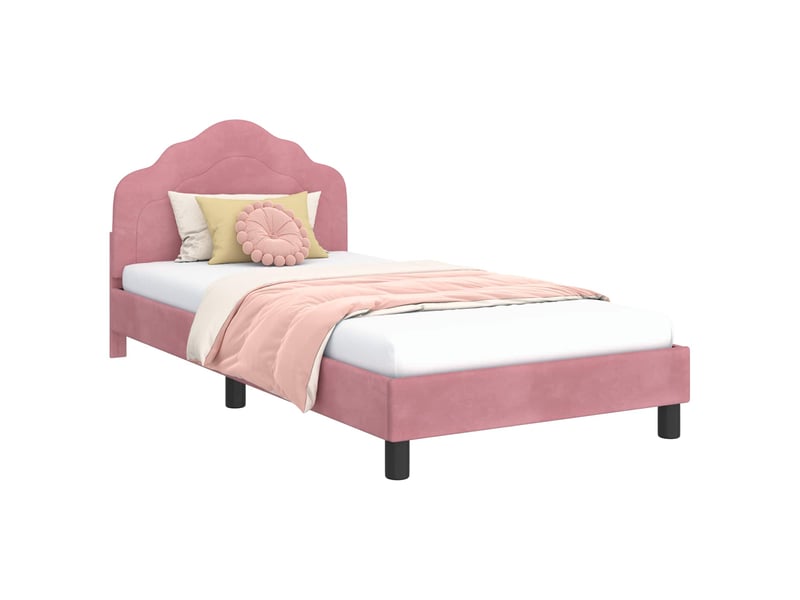  Cadre de lit pour enfants - lit jeune avec tête de lit rose 80 x 200 cm  - Conforama A