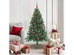 Sapin de noël artificiel, arbre de noël pré-éclairé vert 150 cm pvc shl5390