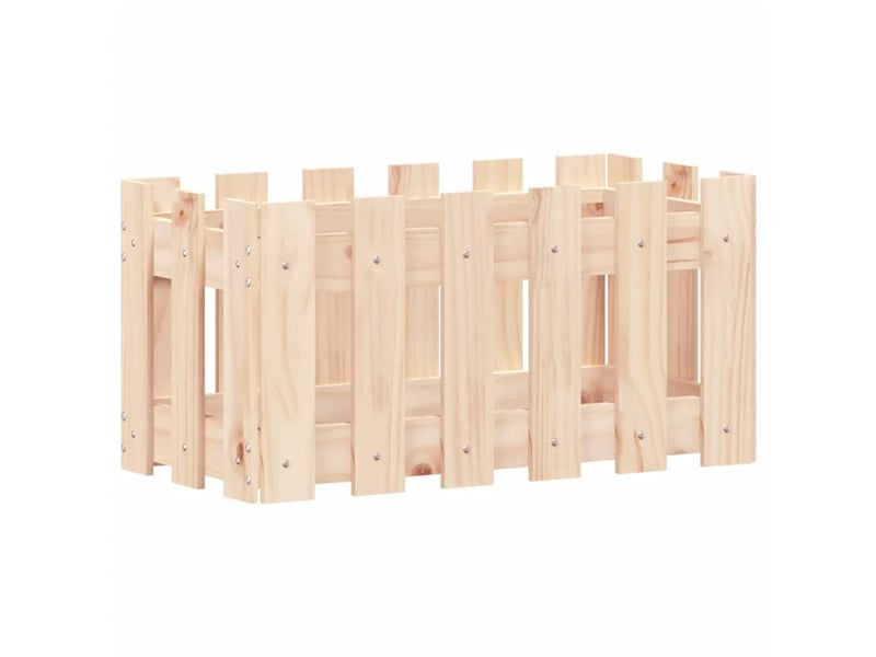  Jardinière - bac à fleurs avec design de clôture 60x30x30 cm pin massif  - Conforama D
