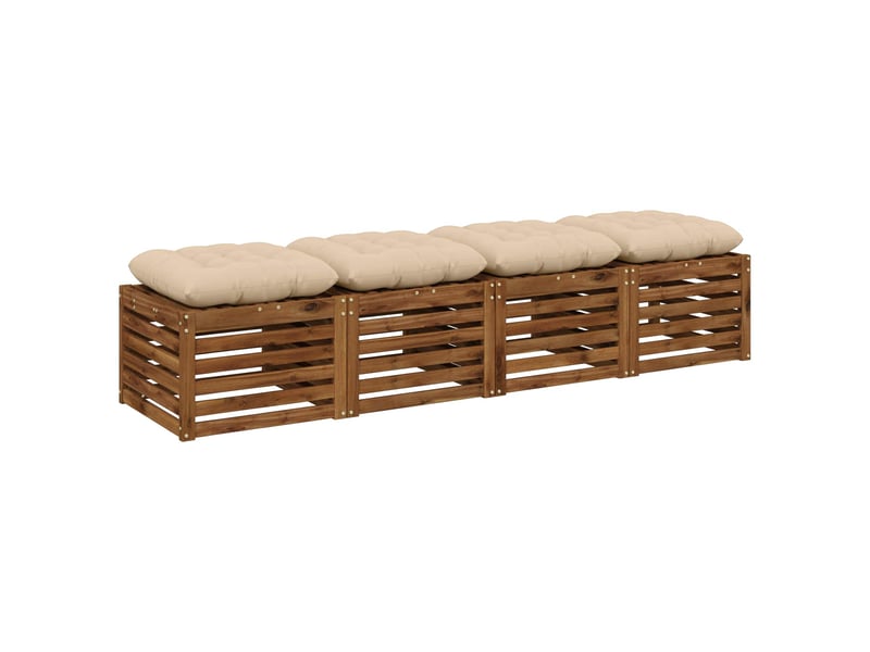  Lot de 4 coussins de siège, coussins d'assise vianen 100 % polyester crème cf60830  - Conforama C