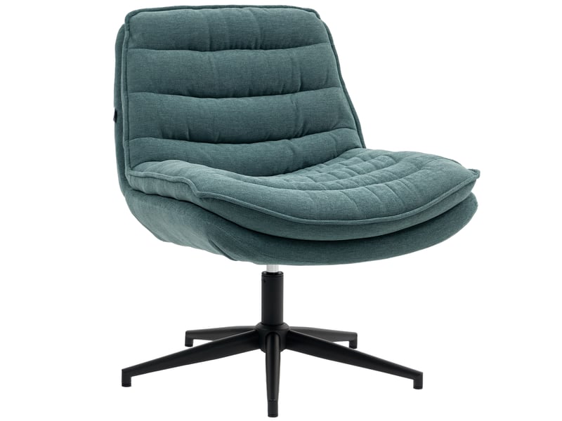  Fauteuil de bureau pivotant à assise large, spacieux et rembourré, vert foncé, idéal pour le bureau ou la salle d'étude.  - Conforama A