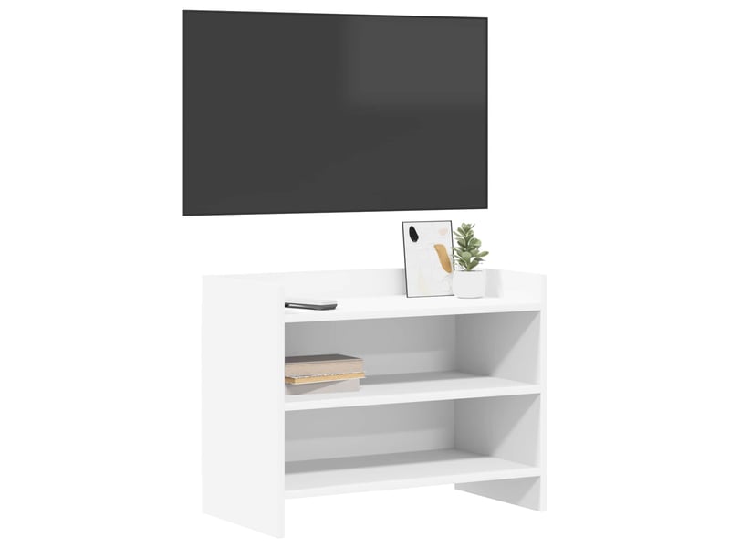  Meuble tv - banc tv - meuble de rangement 60 x 33 x 47 cm blanc bois d'ingénierie  - Conforama C
