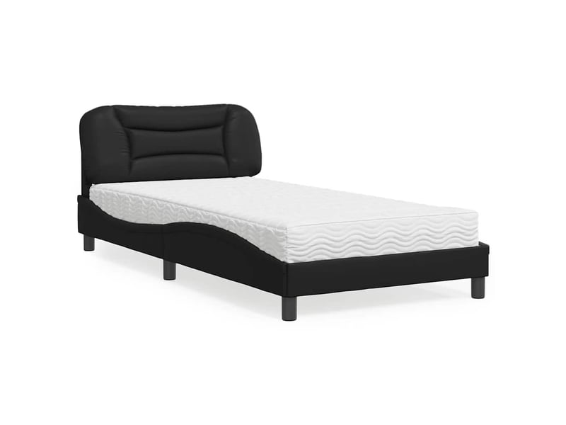 Lit avec matelas hvar noir 100x200 cm similicuir - Conforama B