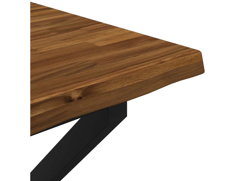  Vidaxl 70 x 70 x 75 cm bois d'acacia massif naturel et noir carré  - Conforama E