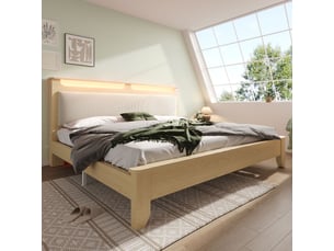 Lit 2 places 140x200 cm <strong></strong>  <strong></strong> coloris beige