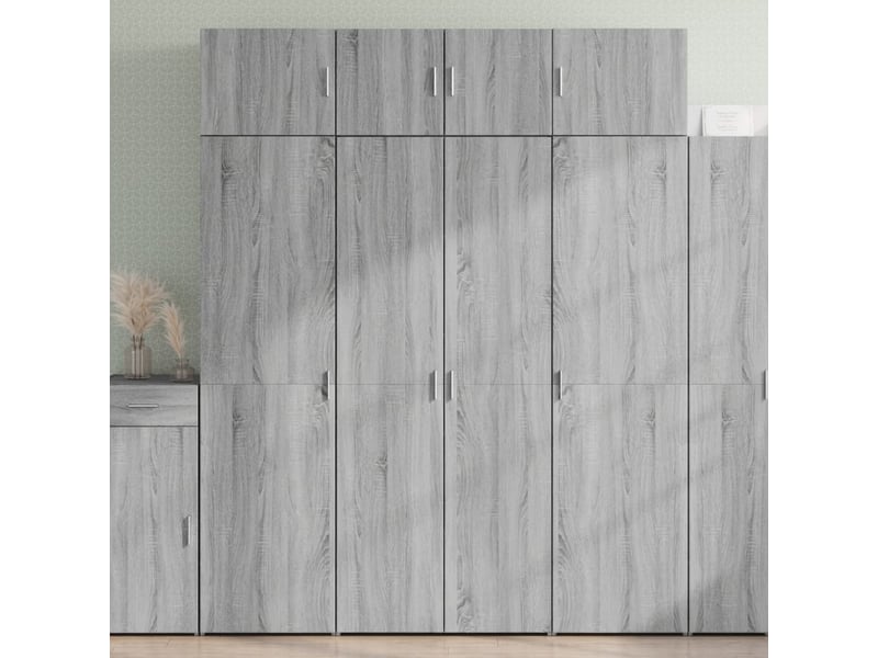  Buffet haut - bahut - meuble de rangement sonoma gris 80x42,5x185 cm bois d'ingénierie  - Conforama B