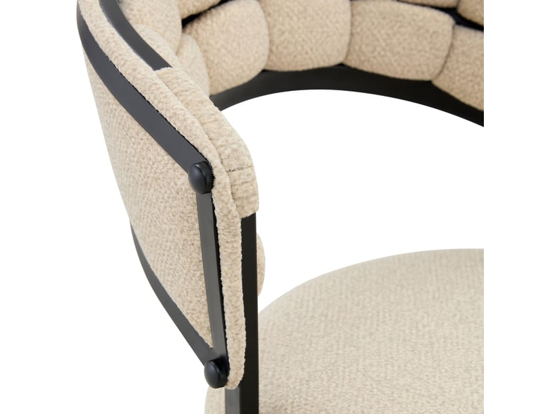  Lot de 2 chaises de salle à manger,64x57x78 cm,velours,beige et noir  - Conforama C