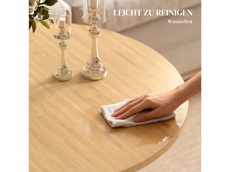  Table basse table de ronde forme ronde bambou pied croisé aspect naturel  - Conforama D