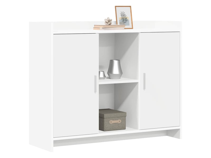  Buffet - bahut - meuble de rangement blanc 98,5 x 33 x 80 cm bois d'ingénierie  - Conforama C