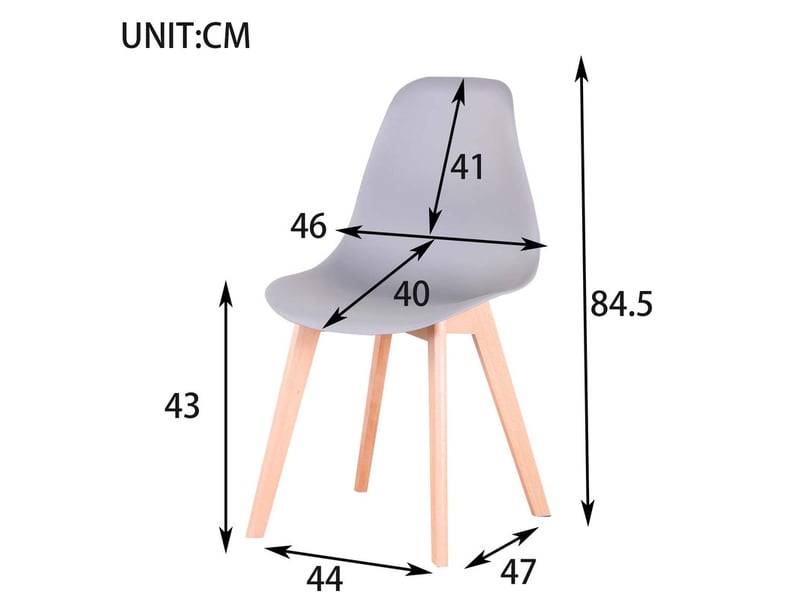  Lot de 4 chaises de salle à manger scandinaves - gris - pieds en hêtre, cuisine, salon  - Conforama E
