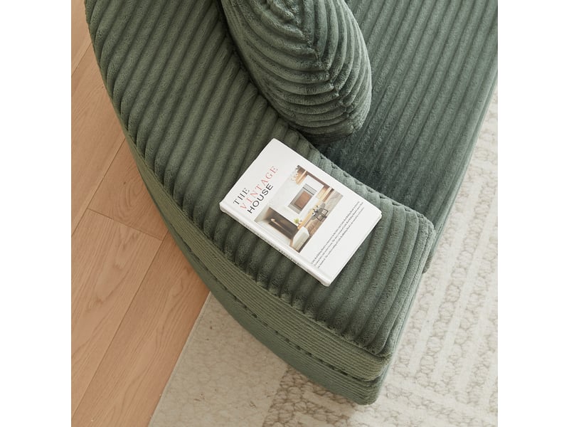  Canapé-lit 4-en-1 1 place 180 x 92 x 84 cm – vert – convertible en banquette et lit de jour rond  - Conforama E