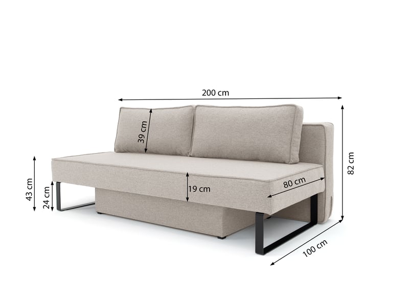  Canapé nomi 3 places tissu faro 23 gris  - Conforama C