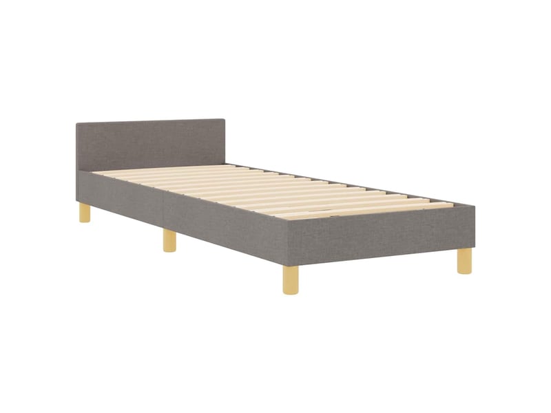  Lit simple- lit adulte -  cadre de lit avec tête de lit taupe 80 x 200 cm tissu  - Conforama C