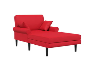 Chaise longue, chaise de salon rouge simili cuir cf28624