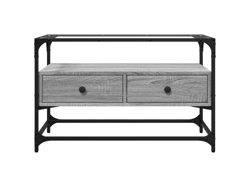  Meuble tv - banc tv - meuble de rangement avec dessus en verre sonoma gris bois d'ingénierie  - Conforama D
