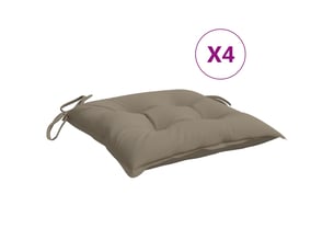 Lot de 4 coussins de palette, coussins de canapé taupe 50x50x7 cm tissu oxford cf59736