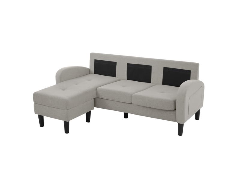 Canapé d'angle avec méridienne réversible 3 places 166 x 118 x 77 cm modulable compact - Conforama A