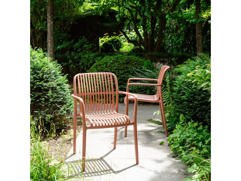 Lot de 2 chaises de jardin en résine terracotta paloma 601007/2 - Conforama C