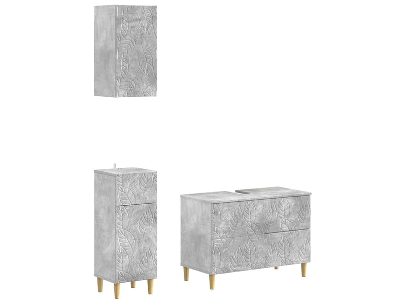  Ensemble de meuble de salle de bain 3 pièces delft gris béton cf63386  - Conforama A