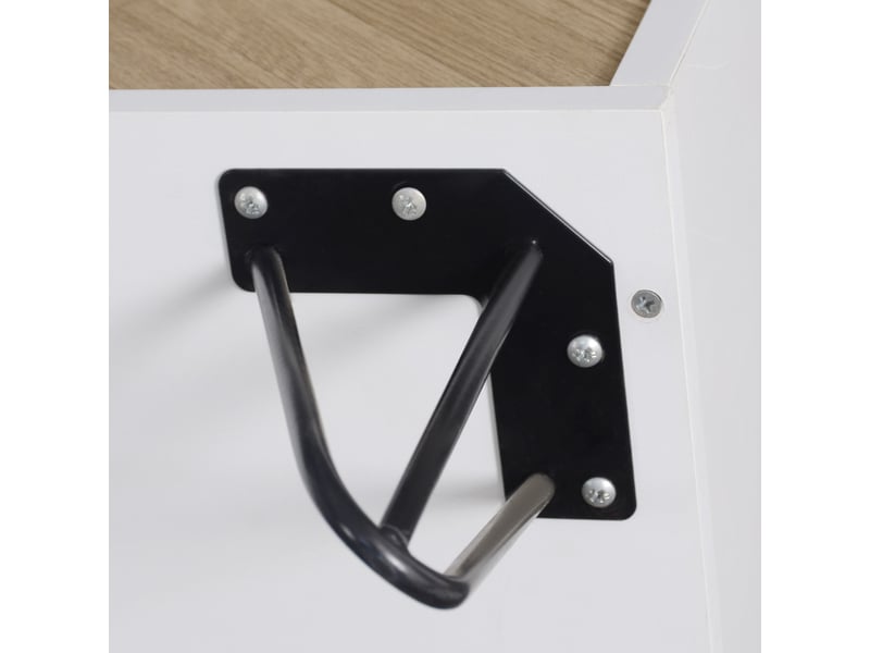  Buffet 90x30x71.5cm, armoire de rangement avec 3 portes et tiroir, mdf+panneau de particules, noir+marron  - Conforama R